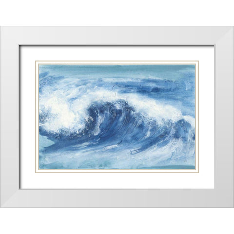 In the Blue II White Modern Wood Framed Art Print with Double Matting by Paschke, Chris