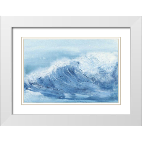 In the Blue III White Modern Wood Framed Art Print with Double Matting by Paschke, Chris