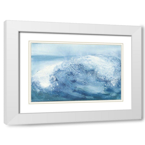 In the Blue IV White Modern Wood Framed Art Print with Double Matting by Paschke, Chris