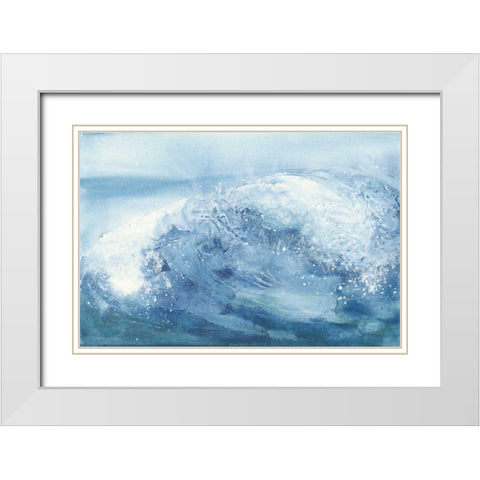 In the Blue IV White Modern Wood Framed Art Print with Double Matting by Paschke, Chris