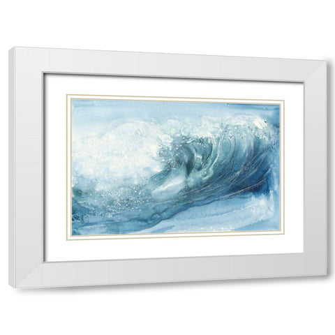In the Blue VI White Modern Wood Framed Art Print with Double Matting by Paschke, Chris