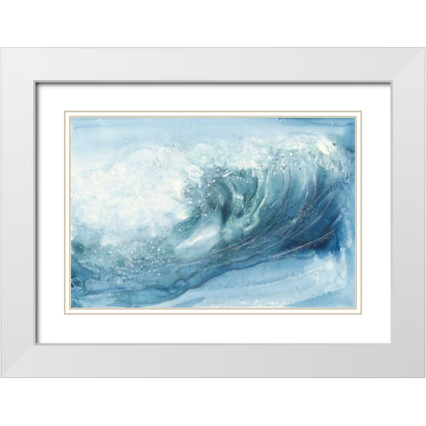 In the Blue VI White Modern Wood Framed Art Print with Double Matting by Paschke, Chris