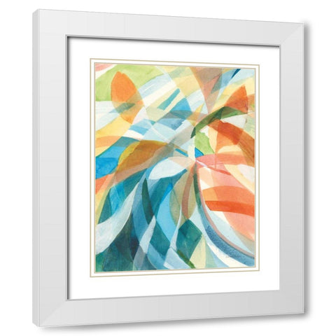 Colorful Abstract I White Modern Wood Framed Art Print with Double Matting by Nai, Danhui