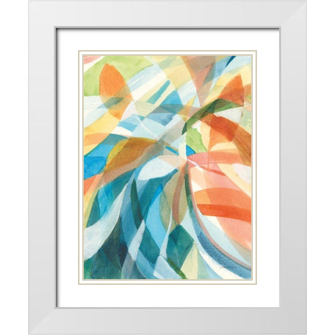 Colorful Abstract I White Modern Wood Framed Art Print with Double Matting by Nai, Danhui