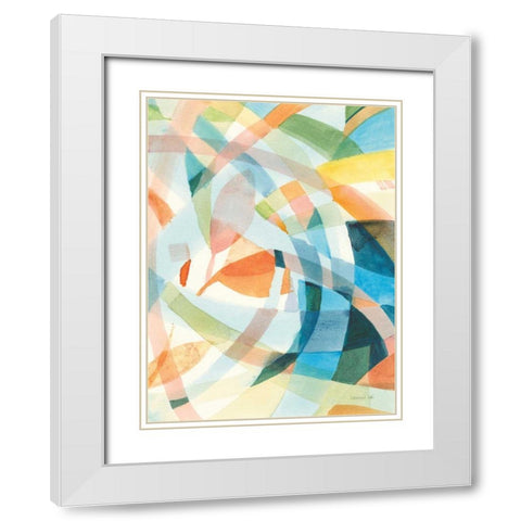 Colorful Abstract II White Modern Wood Framed Art Print with Double Matting by Nai, Danhui