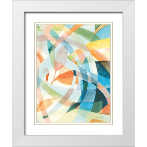 Colorful Abstract II White Modern Wood Framed Art Print with Double Matting by Nai, Danhui