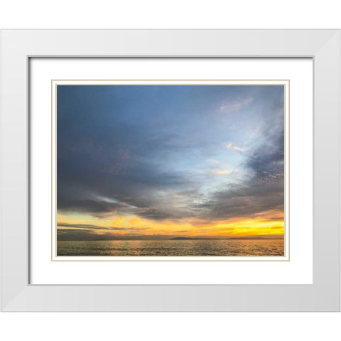 Golden Ocean White Modern Wood Framed Art Print with Double Matting by Goldstein, Ed