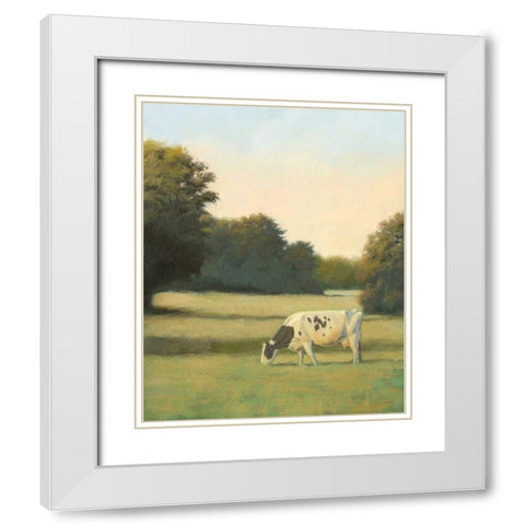 Morning Meadows I White Modern Wood Framed Art Print with Double Matting by Wiens, James