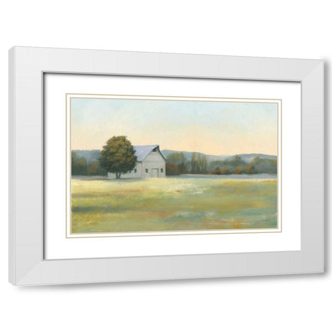 Morning Meadows II White Modern Wood Framed Art Print with Double Matting by Wiens, James