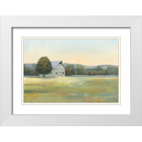 Morning Meadows II White Modern Wood Framed Art Print with Double Matting by Wiens, James
