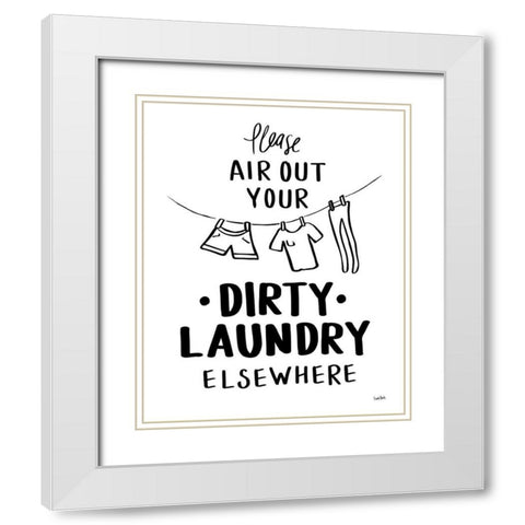 Bathroom Etiquette I White Modern Wood Framed Art Print with Double Matting by York, Leah