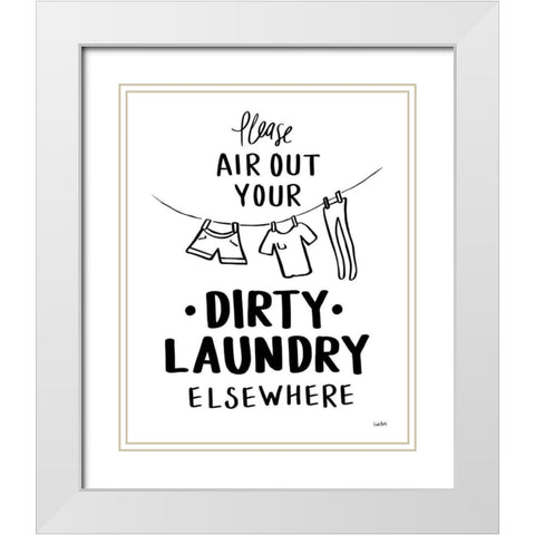 Bathroom Etiquette I White Modern Wood Framed Art Print with Double Matting by York, Leah