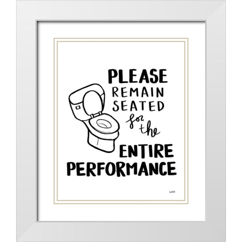 Bathroom Etiquette III White Modern Wood Framed Art Print with Double Matting by York, Leah