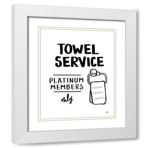 Bathroom Etiquette IV White Modern Wood Framed Art Print with Double Matting by York, Leah