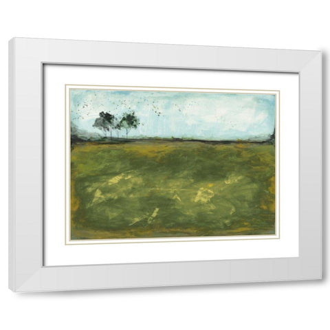 Over the Meadow Green White Modern Wood Framed Art Print with Double Matting by Prahl, Courtney