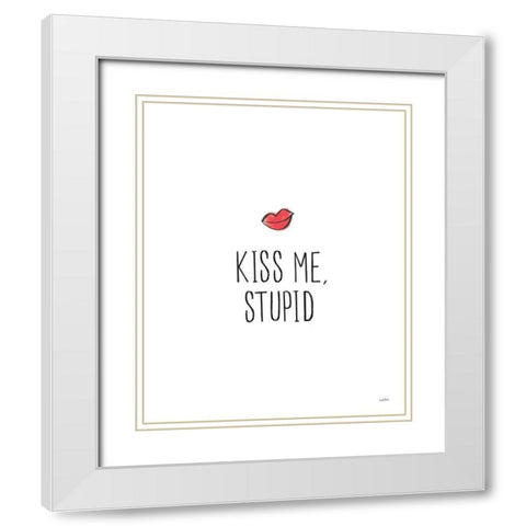 Valentines I White Modern Wood Framed Art Print with Double Matting by York, Leah