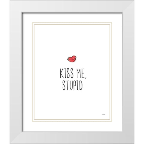 Valentines I White Modern Wood Framed Art Print with Double Matting by York, Leah