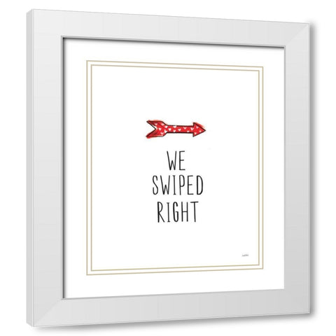 Valentines V White Modern Wood Framed Art Print with Double Matting by York, Leah