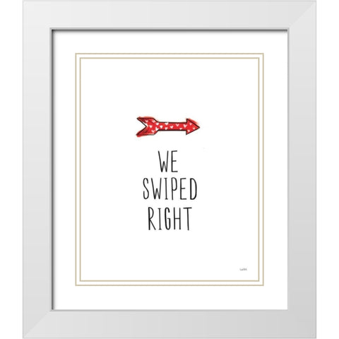 Valentines V White Modern Wood Framed Art Print with Double Matting by York, Leah