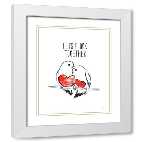 Valentines VIII White Modern Wood Framed Art Print with Double Matting by York, Leah
