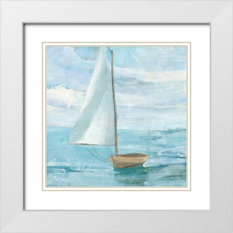 Silver Sail Bright White Modern Wood Framed Art Print with Double Matting by Hristova, Albena