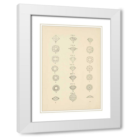 Precious Stones II White Modern Wood Framed Art Print with Double Matting by Wild Apple Portfolio