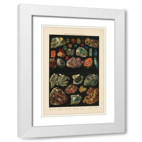 Precious Stones III White Modern Wood Framed Art Print with Double Matting by Wild Apple Portfolio