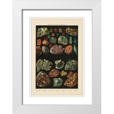 Precious Stones III White Modern Wood Framed Art Print with Double Matting by Wild Apple Portfolio