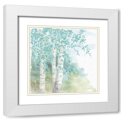 Natures Leaves II No Gold White Modern Wood Framed Art Print with Double Matting by Grove, Beth