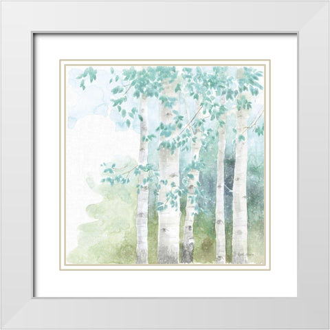 Natures Leaves III No Gold White Modern Wood Framed Art Print with Double Matting by Grove, Beth