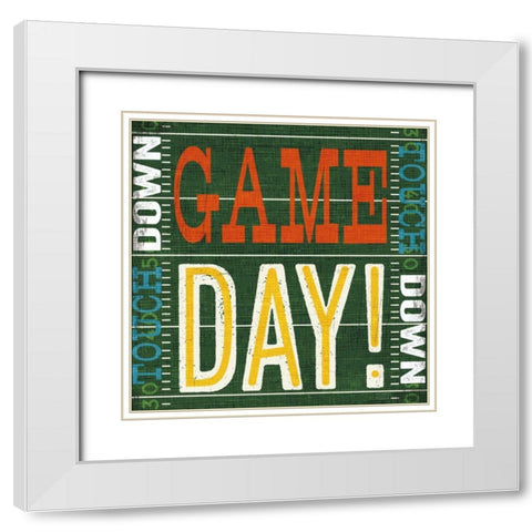 Football II White Modern Wood Framed Art Print with Double Matting by Mullan, Michael