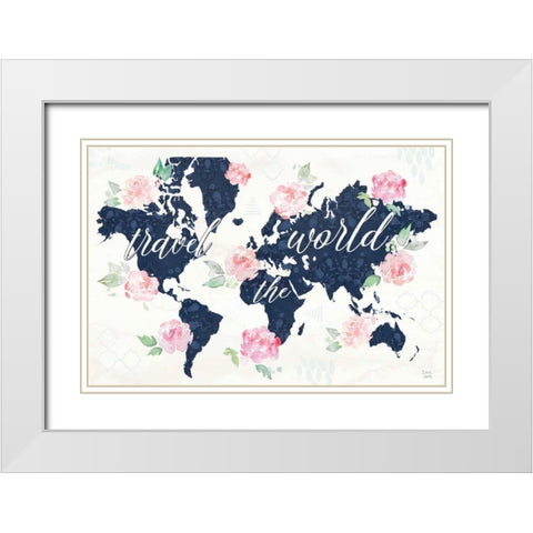 Moroccan Bouquet I White Modern Wood Framed Art Print with Double Matting by June, Dina