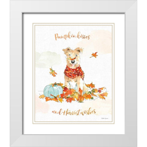 Harvest Dogs II White Modern Wood Framed Art Print with Double Matting by Grove, Beth