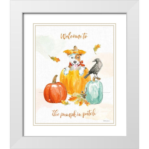 Harvest Dogs IV White Modern Wood Framed Art Print with Double Matting by Grove, Beth
