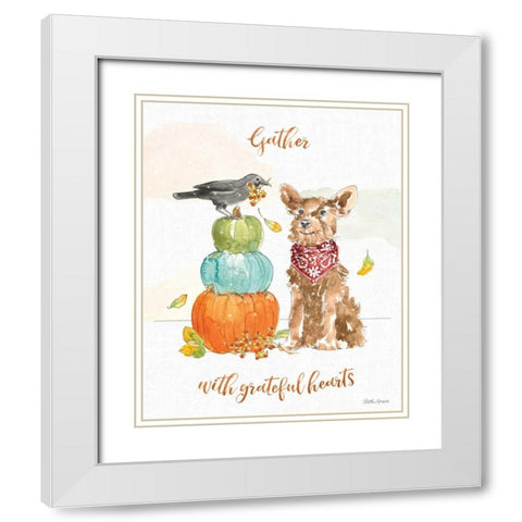 Harvest Dogs V White Modern Wood Framed Art Print with Double Matting by Grove, Beth