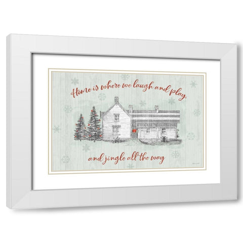 Farmhouse Christmas I White Modern Wood Framed Art Print with Double Matting by Pertiet, Katie