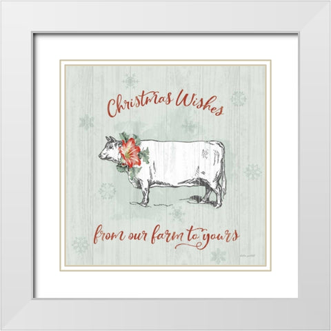 Farmhouse Christmas III White Modern Wood Framed Art Print with Double Matting by Pertiet, Katie