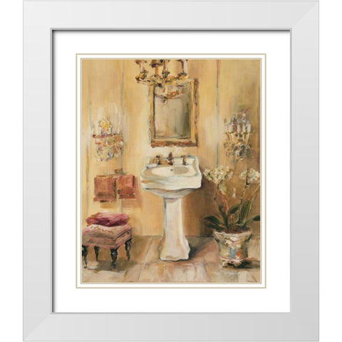 French Bath III White Modern Wood Framed Art Print with Double Matting by Hageman, Marilyn