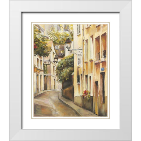 Montmartre II White Modern Wood Framed Art Print with Double Matting by Hageman, Marilyn