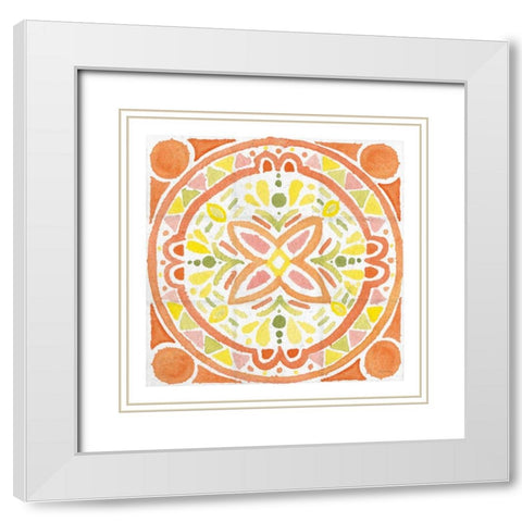 Citrus tile I v2 White Border White Modern Wood Framed Art Print with Double Matting by DeNeige, Elyse