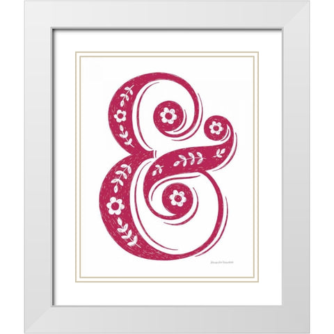 Floral Ampersand Crop White Modern Wood Framed Art Print with Double Matting by Snowdon, Alexandra