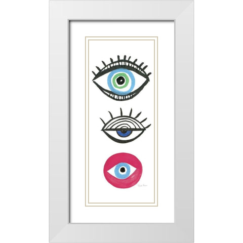The Stare II Pink Crop White Modern Wood Framed Art Print with Double Matting by Zaman, Farida