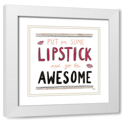 Awesome Lipstick Black White Modern Wood Framed Art Print with Double Matting by Averinos, Melissa