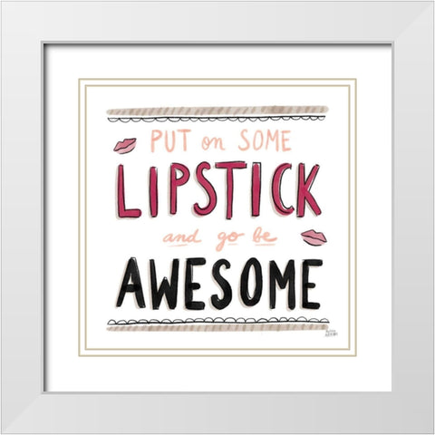 Awesome Lipstick Black White Modern Wood Framed Art Print with Double Matting by Averinos, Melissa