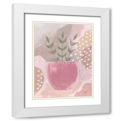 Sweet Love II Green Crop White Modern Wood Framed Art Print with Double Matting by Mack, Lynn