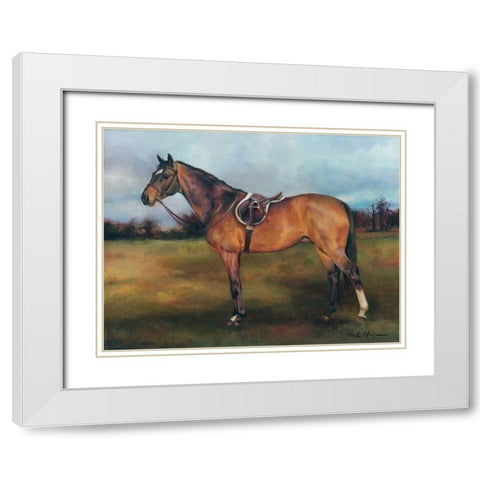 French Trotter White Modern Wood Framed Art Print with Double Matting by Hageman, Marilyn