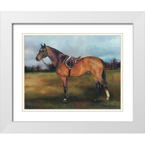 French Trotter White Modern Wood Framed Art Print with Double Matting by Hageman, Marilyn