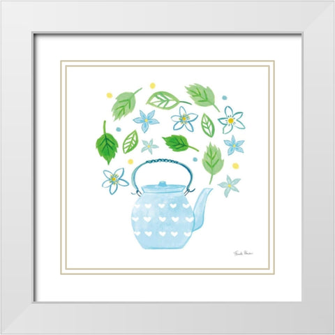 Organic Tea III White Modern Wood Framed Art Print with Double Matting by Zaman, Farida