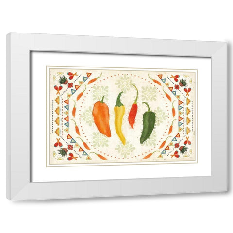 Tex Mex Fiesta I White Modern Wood Framed Art Print with Double Matting by Charron, Veronique