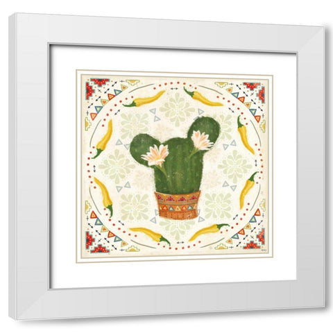 Tex Mex Fiesta IV White Modern Wood Framed Art Print with Double Matting by Charron, Veronique